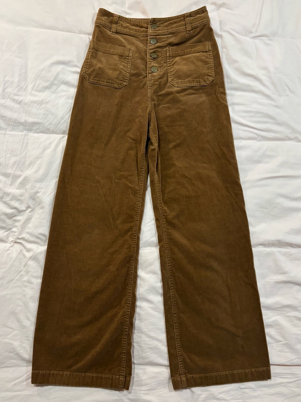 SO Wide-Leg Women’s Corduroy Pants - Brown - Picture 1 of 3